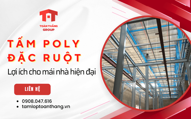 tấm lợp poly đặc ruột