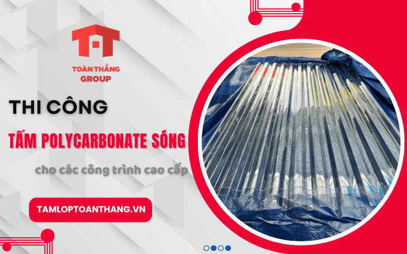 thi công tấm polycarbonate sóng